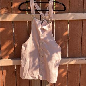 Pink corduroy overalls